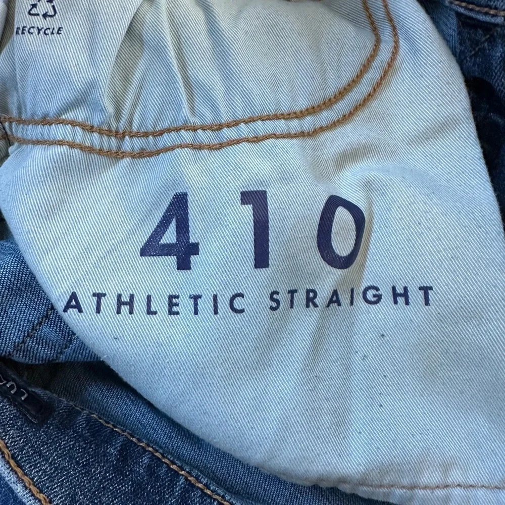 Lucky Brand 410 Athletic Straight Blue Jeans Mens Medium Wash Denim Stretch 36